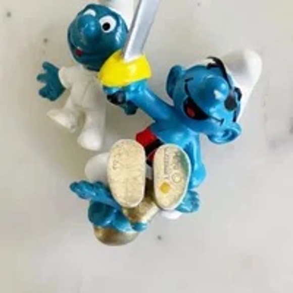 Smurf Figurines Set of 3, includes Rare 1965 Gold Peyo Smurf, Schleich Toys - Picture 7 of 10